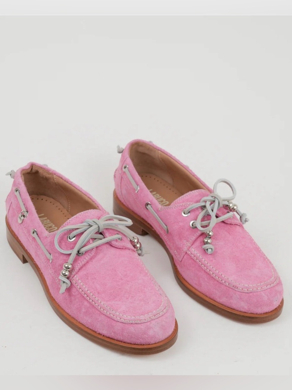 LABUCQ Pink Suede Women's NELSON Boat Shoes loafers NEW 40